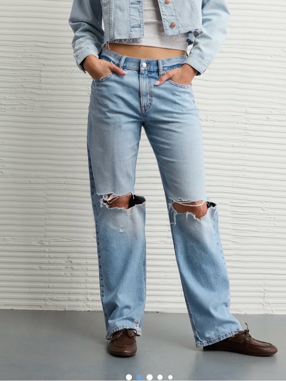 American Eagle Ex-Boyfriend Baggy Jeans in Light Blue